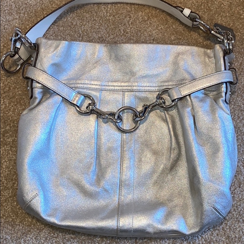 Coach Silver large tote